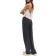 Pull&Bear Striped Wide Leg Trousers - Black
