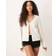 Gina Tricot Folded Sleeve Single Button Knitted Cardigan - Cream White