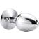 Sunfo Metal Anal Plug with White Stone Silver
