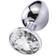 Sunfo Metal Anal Plug with White Stone Silver