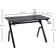 Homcom Ergonomic Gaming Desk with Cup Holder led & Cable Management- Black