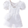 Shein Young Girl ShortSleeved Bubble Texture Jumpsuit With Crossed Back And Knit Stripe Fabric Including Bag