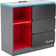 X-Rocker Carbon-Tek Grey Bedside Table 34x79cm