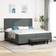 vidaXL Box Spring Säng Med Madrass Bänk Mörkgrå 200x200 cm Ramsäng
