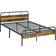 Homcom Double With Headboard Rustic Brown Frame Bed
