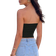 Shein Summer Solid Color Chest Wrap Backless Ruched U-Shaped Clasp Teardrop Hollow-Out Stylish Sexy Fitted Bandeau Top