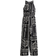H&M Textured Jersey Jumpsuit - Black/Cream Patterned