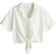 H&M Cropped Knot-Detail Shirt - White