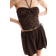 H&M Short Halter Neck Top - Black/Leopard Print