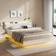 Vasagle Bettgestell mit LED-Beleuchtung und Ladestation 160 x 200 cm Rahmenbett