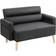 Homcom Settee Modern Faux Leather Couch Sofa 2 Seater
