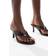 New Look Faux Leather Toe Post Mules Vegan Sandal - Dark Brown