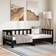 vidaXL Pull-Out Black Sofa 203.5cm 3 Seater