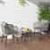 OutSunny 3 Piece Rattan with Cushions Grey Bistro Set, 1 Table incl. 2 Chairs