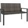 OutSunny Rattan Loveseat with Quick-Drying Padding Garden Bench