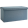 Dunelm Faux Linen Pacific Blue Storage Bench 76x38cm