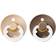 Bibs Colour Glow Round Latex Pacifier Size 1 2-pack Vanilla/Dark Oak