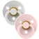 Bibs Colour Round Pacifier Latex Size 1 2-pack Haze/Blossom