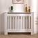 Oypla Medium White Wooden Slatted Grill Radiator Cover