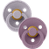 Bibs Colour Round Pacifier Latex Size 1 2-pack Fossil Grey/Mauve