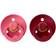 Bibs Colour Rund Napp Latex Str 1 2-pak Coral/Ruby