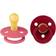 Bibs Colour Rund Napp Latex Str 1 2-pak Coral/Ruby