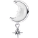 Pandora Moon and North Star Charm - Silver//White/Transparent