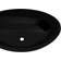 vidaXL Lavabo Ovalado De Cerámica Negro 40x33 cm
