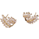 Shein Hihho 2pcs Fashion Personalized Sparkling Micro-Inlaid Zirconia Wheat Ear Stud Earrings For Girls, Dating Gift