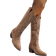 Shein New Vintage Embroidered Boots, Casual Western Boots, Thick Heel Anti-Slip Mid-Calf Boots, Comfortable Versatile Knight Ankle Boots, Autumn/Winter