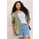 Yours Relaxed Linen Blazer Women - Khaki Green