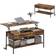 Homcom Industrial Lift Top Rustic Brown Coffee Table