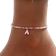 Shein 1pc Fashionable Colorful Seed Bead Glass Beads 26 Charm Letters Beach Style Anklet, Suitable For Everyday Wear, A Thoughtful Gift For Girlfriend