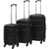vidaXL Hardcase Trolley Set of 3 - Black