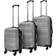 vidaXL Hardcase Trolley 3 delar - Silver