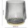 Ivyline Elm Embossed Clear Grey/Gold Candle Holder 20cm