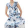 H&M Flounce-Trimmed Dress - White/Blue/Dark Blue/Floral