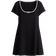 H&M Overlock Detail Flared Skirt Dress - Black