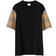 Burberry Check Sleeve Cotton T-shirt - Black