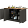XXXlutz Dcarnelo Kitchen Island Anthracite and Oak Table