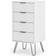 Core Products Augusta 4 Narrow White Chest of Drawer 45x90.3cm