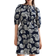 H&M Dress with Puff Sleeves - Navy Blue/White
