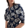 H&M Dress with Puff Sleeves - Navy Blue/White