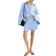 H&M Poplin Shorts - Light Blue/Striped