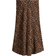 H&M Flared Slip Skirt - Dark Beige/Leopard Print