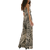 H&M Tie Belt Jumpsuit - Black/Leaf Pattern