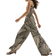 H&M Tie Belt Jumpsuit - Black/Leaf Pattern