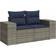 vidaXL Garden Sofa 8 Piece with Cushions Grey Poly Rattan Acacia Outdoor Lounge Set
