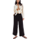 H&M Wide Leg Linen Blend Pants - Black
