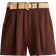 H&M Belted Piqué Shorts - Dark Brown